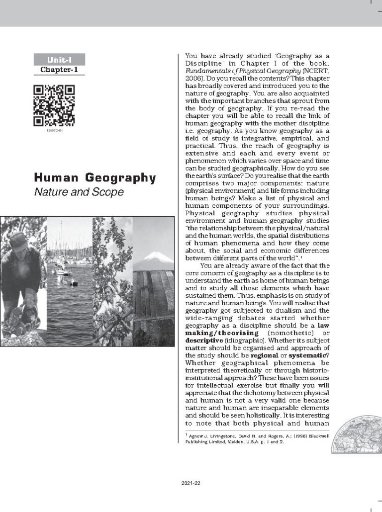 Geography NCERT Class-12th Fundamentals Of Human geography English ...