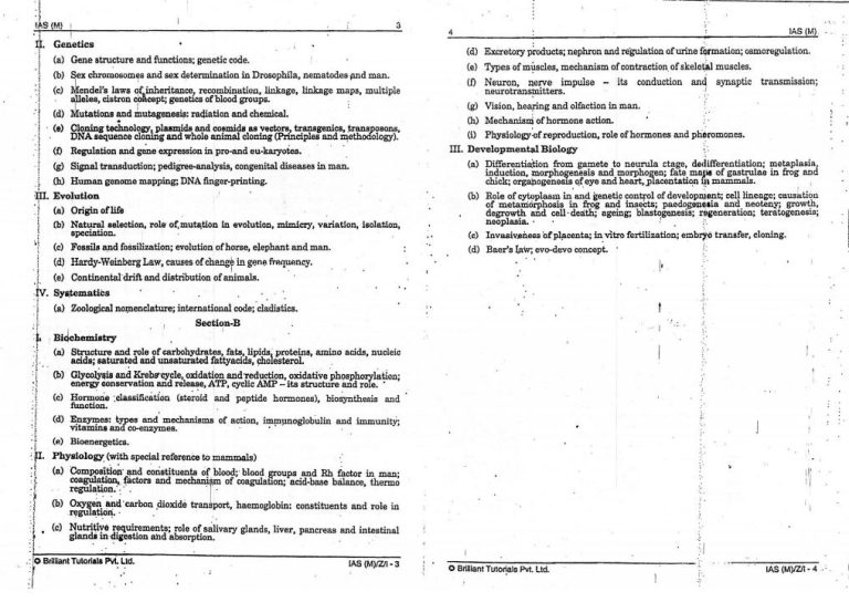 Brilliant Tutorials Zoology Optional Complete Study Material (Total 3 ...